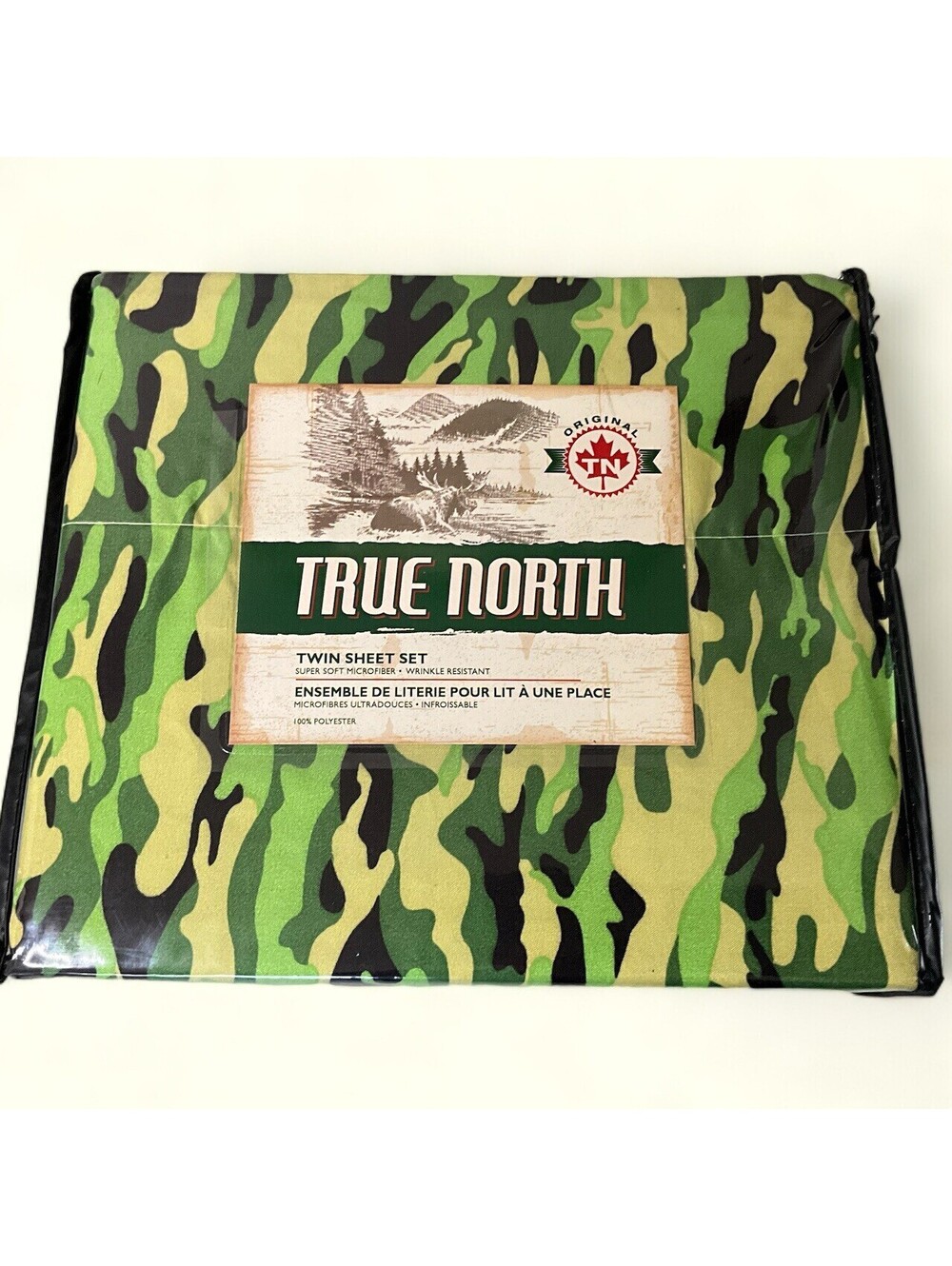True North Camouflage Green Boys Sheet Set Microfiber Twin Size NWT 3 Piece